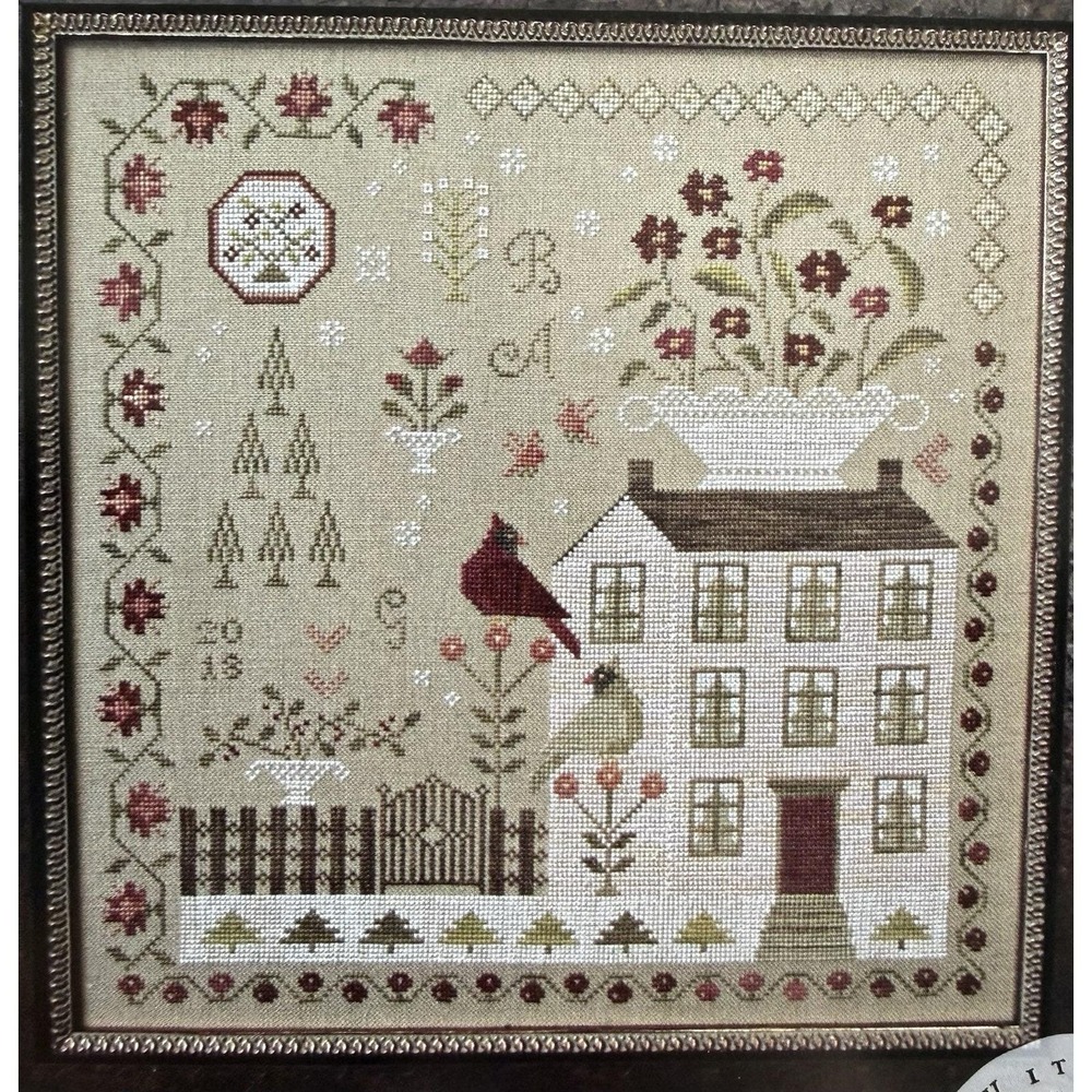 With Thy Needle & Thread WINTER ROSE MANOR Sampler & Pincushion Pattern Booklet